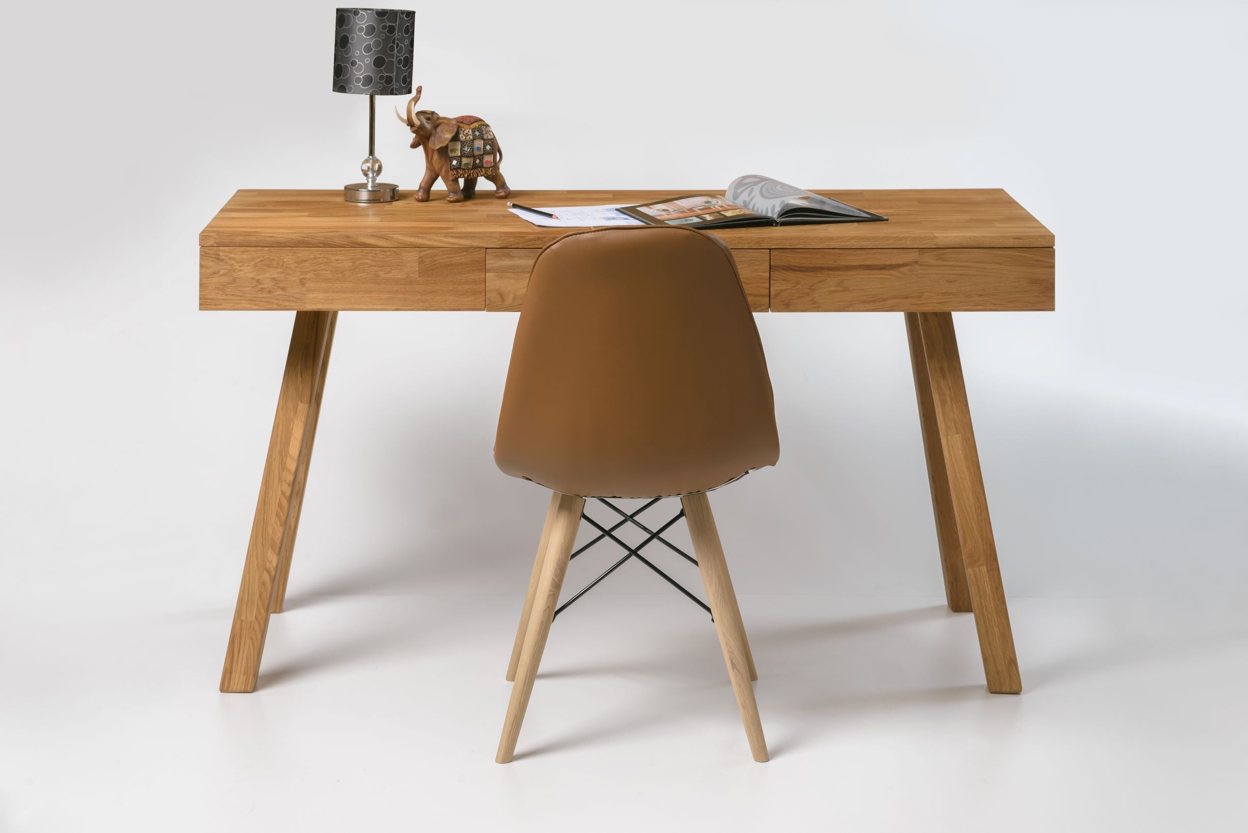 NordicStory Mesa Oficina Escritorio de Madera Maciza Roble Nordico